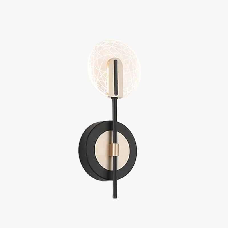 Modern Black And White Disc Wall Light With Metal Base And Acrylic