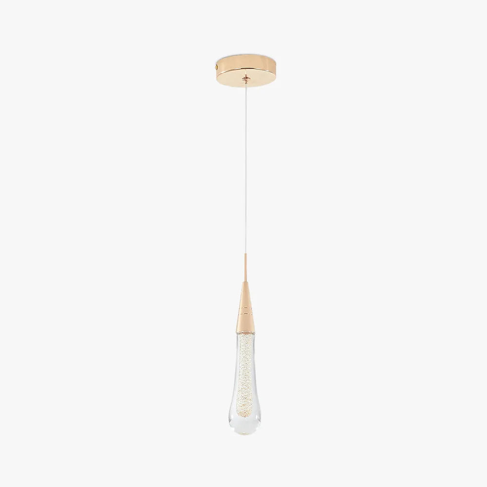 Teardrop Pendant Light With Golden Accent And Warm Glow