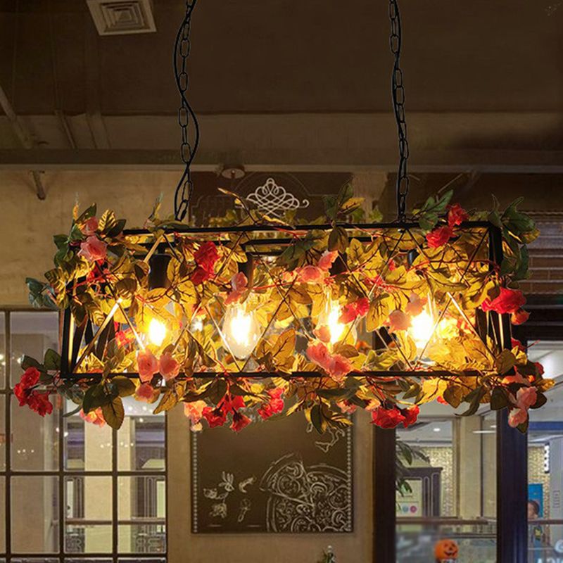 Rustic Art Deco Plant Pendant Light Ambient Glow