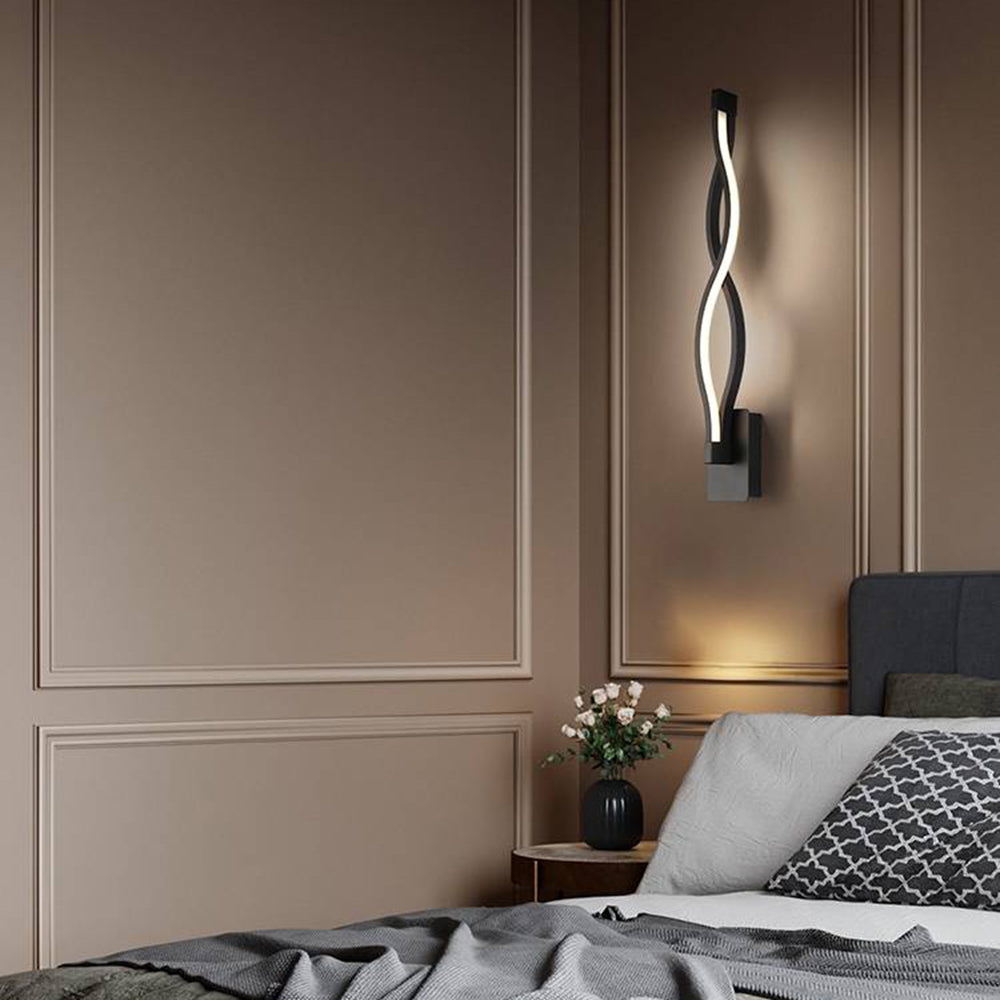 Arisha Wave Wall Lamp Indoor Black White Modern Minimal Light