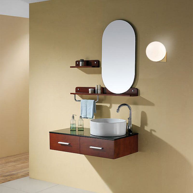 Glass And Brass Indoor Wall Light For Living Room And Bedroom