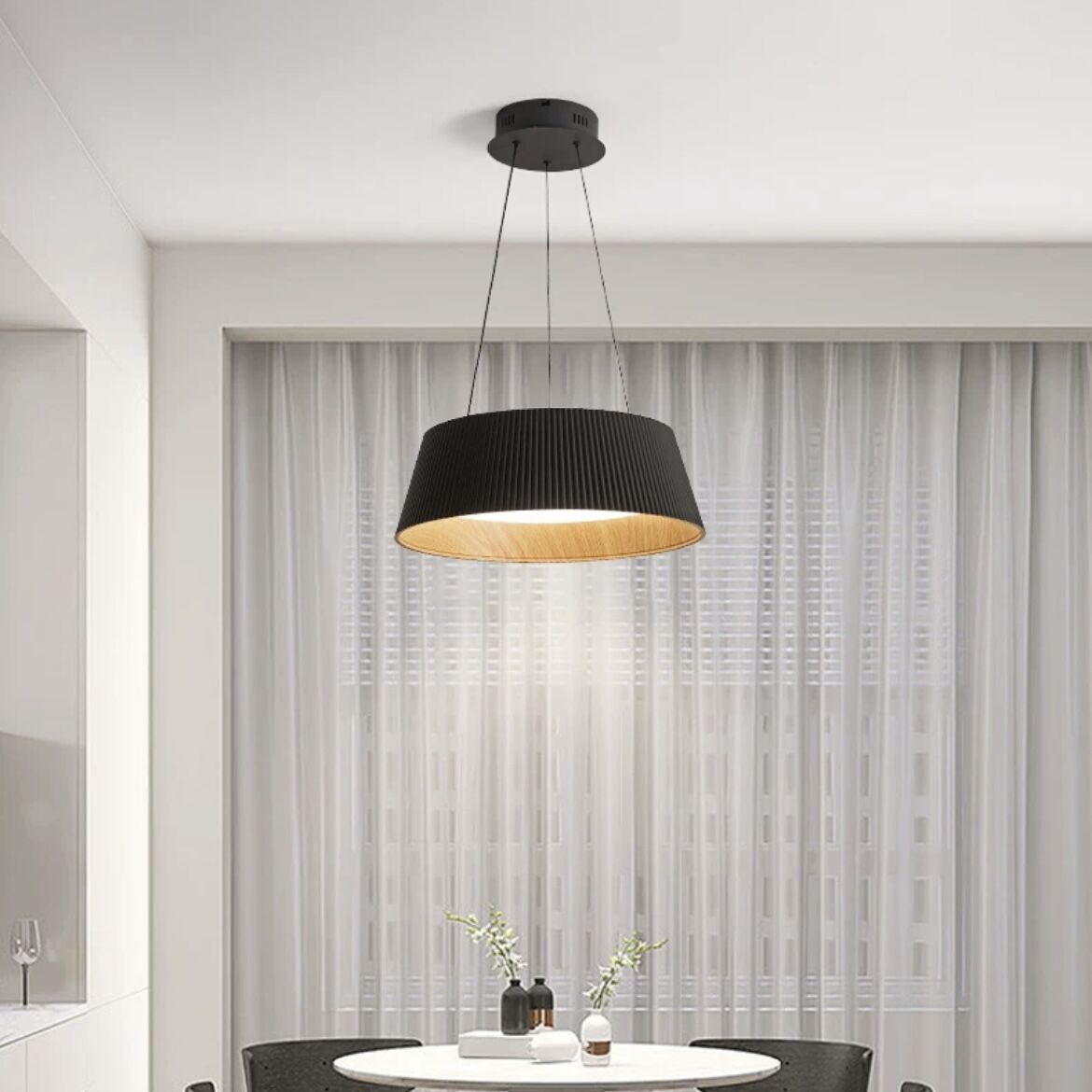 Drum Pendant Light For Clean Monochrome Look