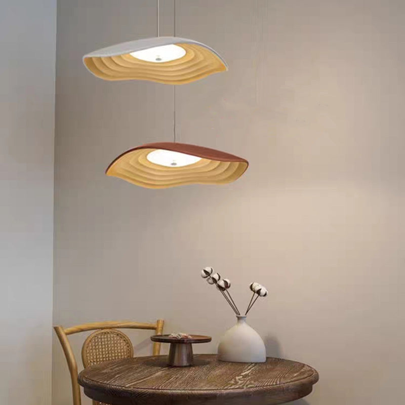 Suspension LED en Résine, Style Wabi-Sabi, Éclairage Moderne