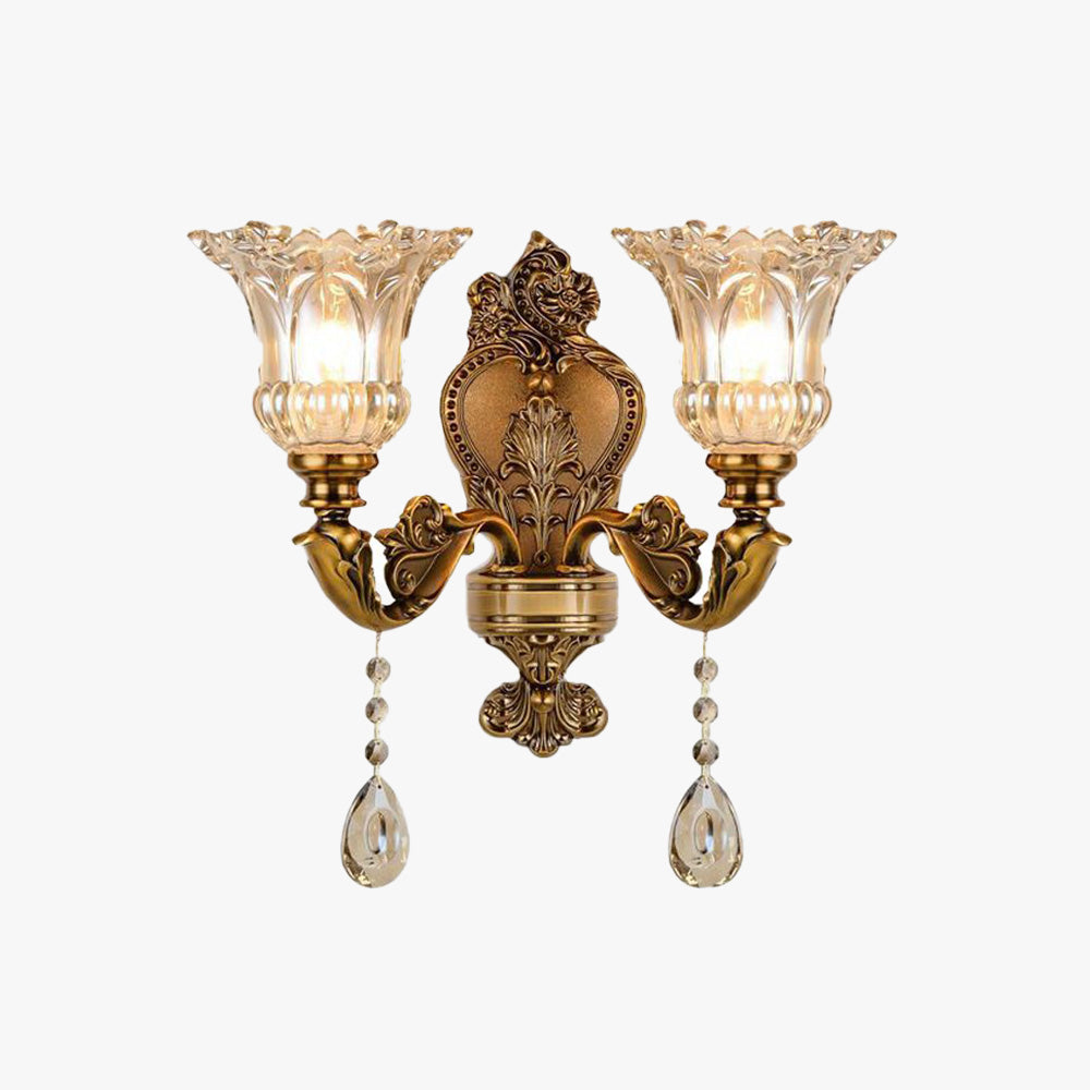 Ramiq Vintage Bronze Glass Wall Light