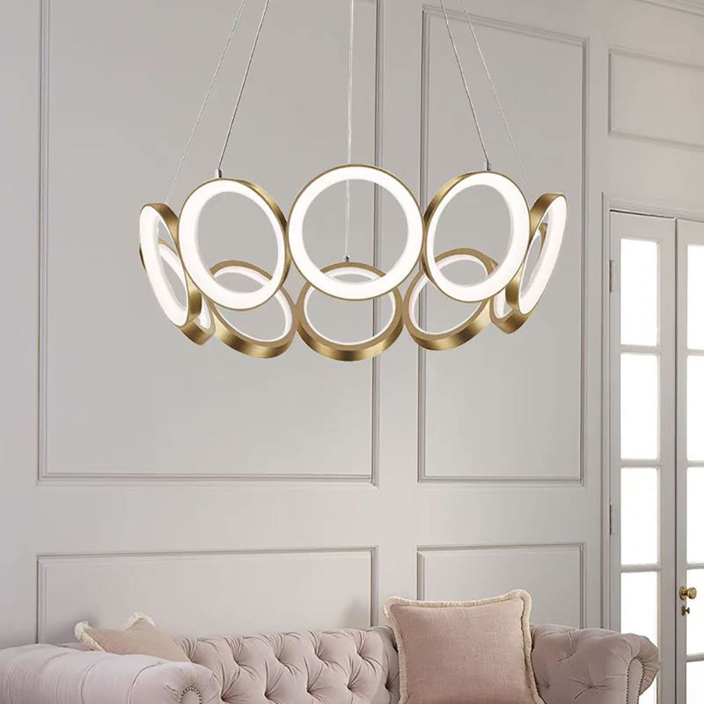Gold Ring Pendant Light With Warm Glow