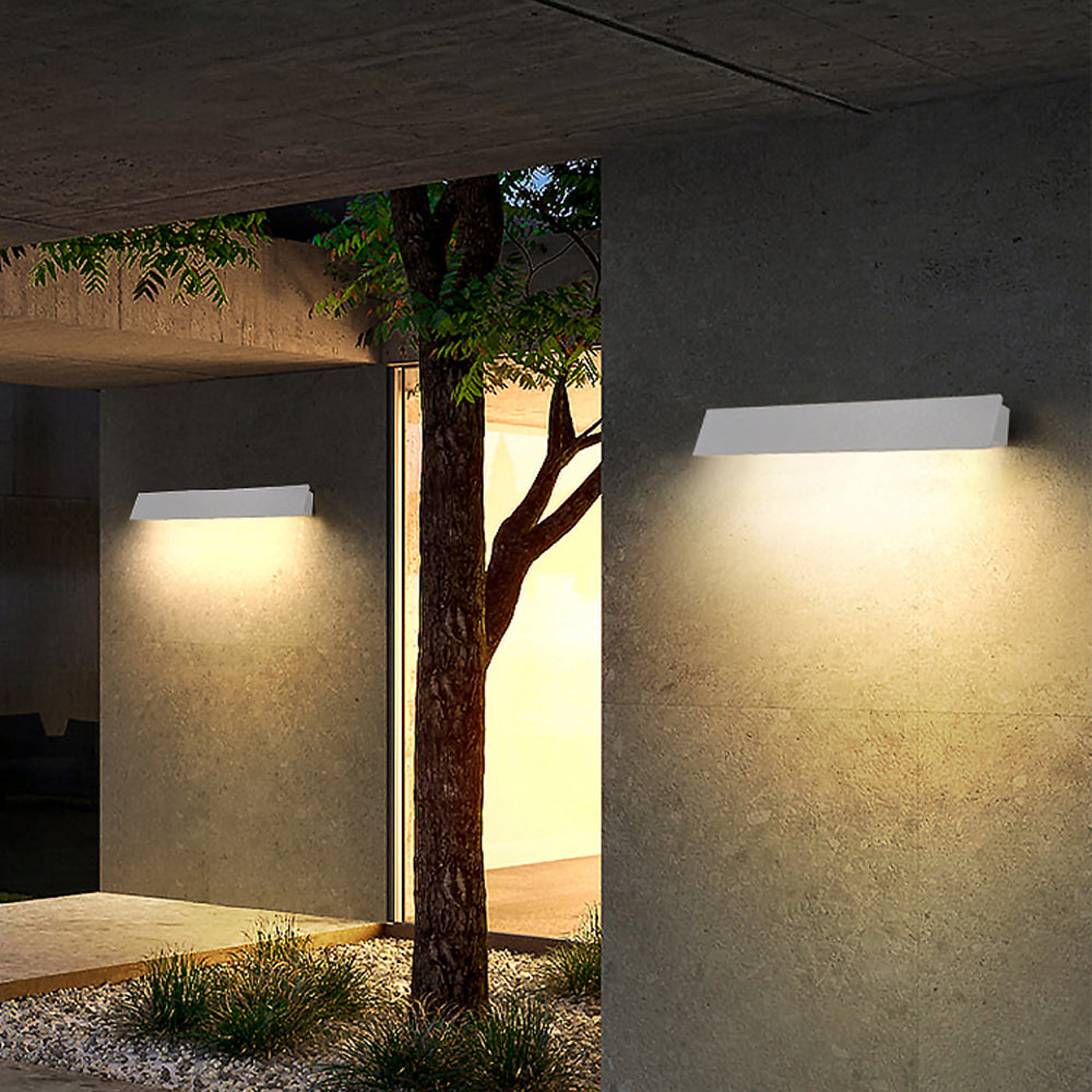 Industrial Linear Outdoor Wall Light In Black And White