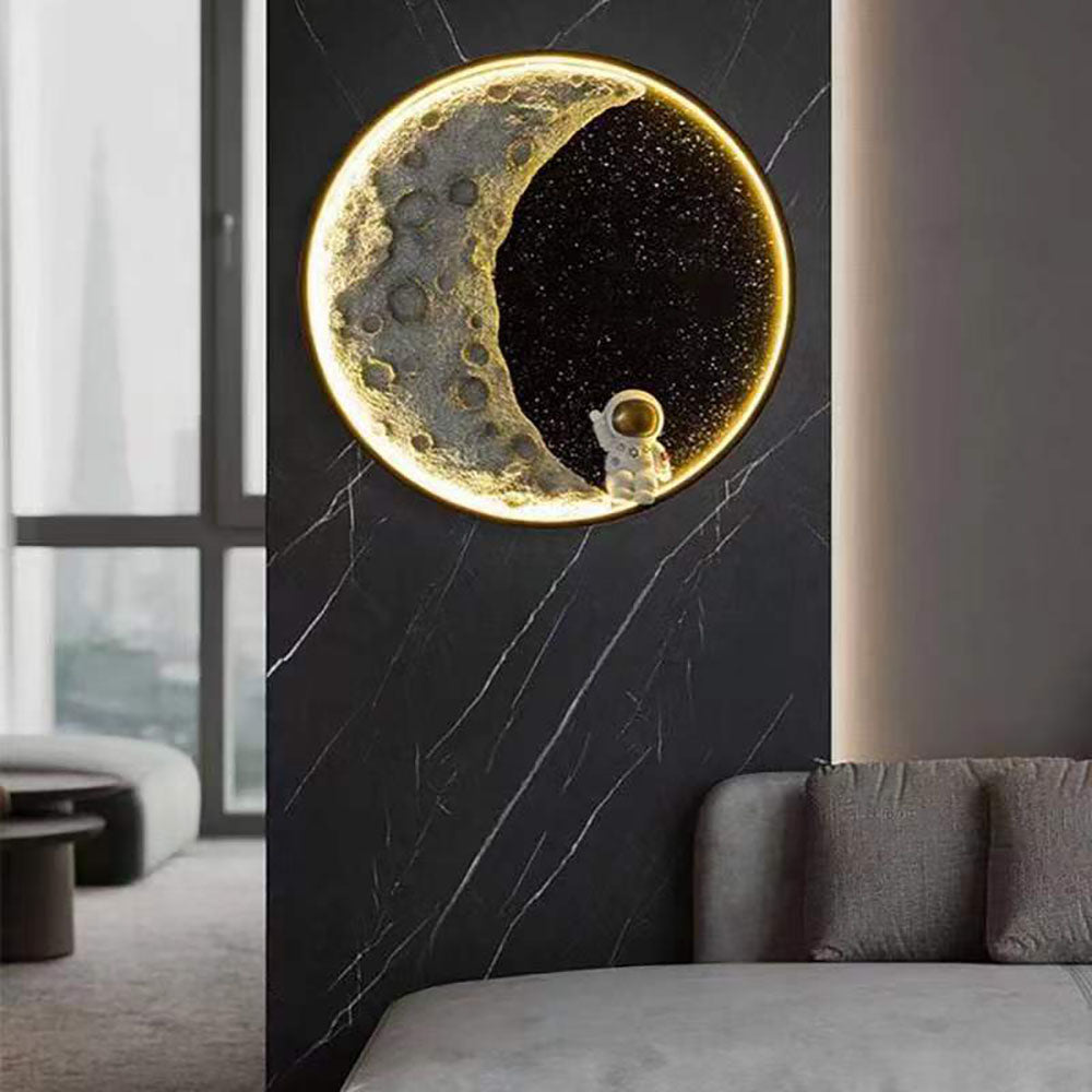 Lunar Orbit Matte Black Metal Wall Light