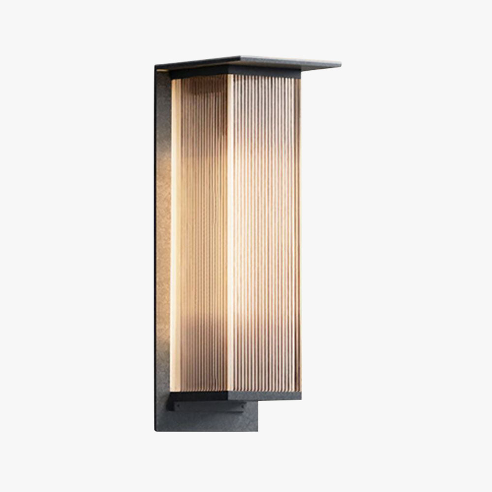 Aurora Edge Rectangular Outdoor Wall Light Black Metal