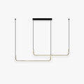 Modern Linear Pendant Light With Two Tone Finish Black Gold