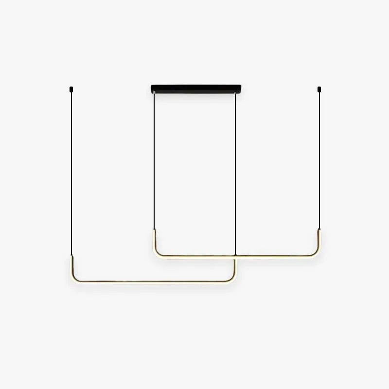 Modern Linear Pendant Light With Two Tone Finish Black Gold