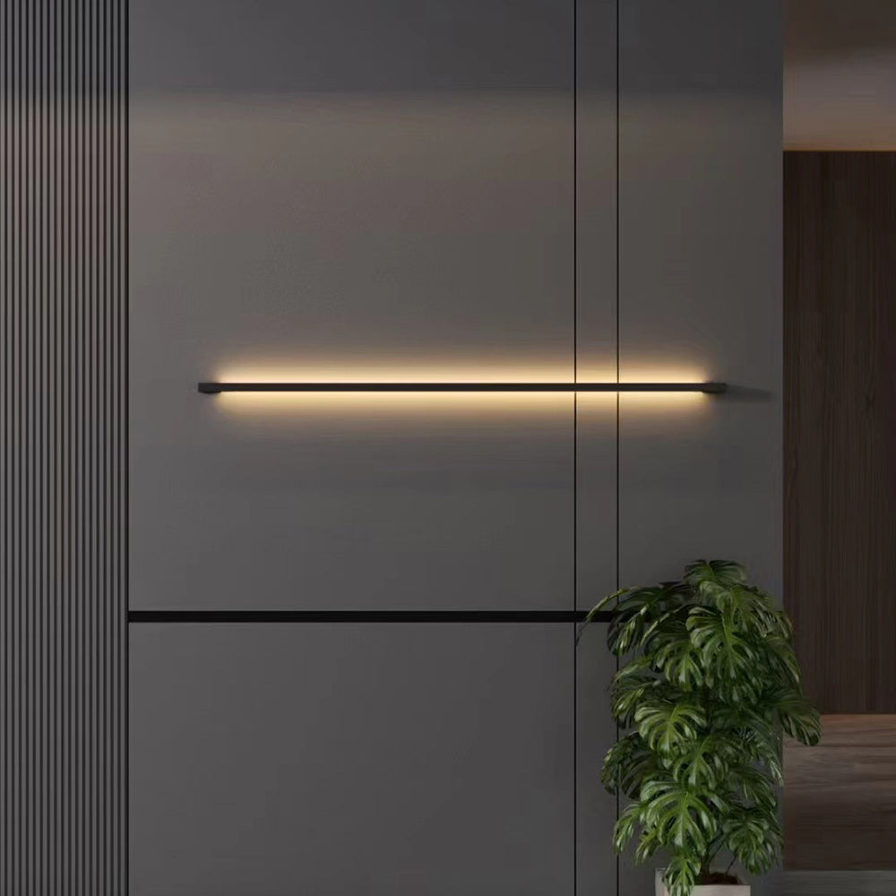 Slim Black LED Wall Light Modern Linear Indoor Fixture