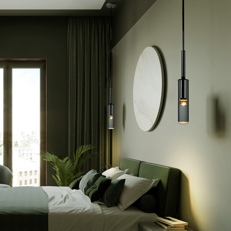 Premium Black Glass Pendant Wall Light With Warm Glow