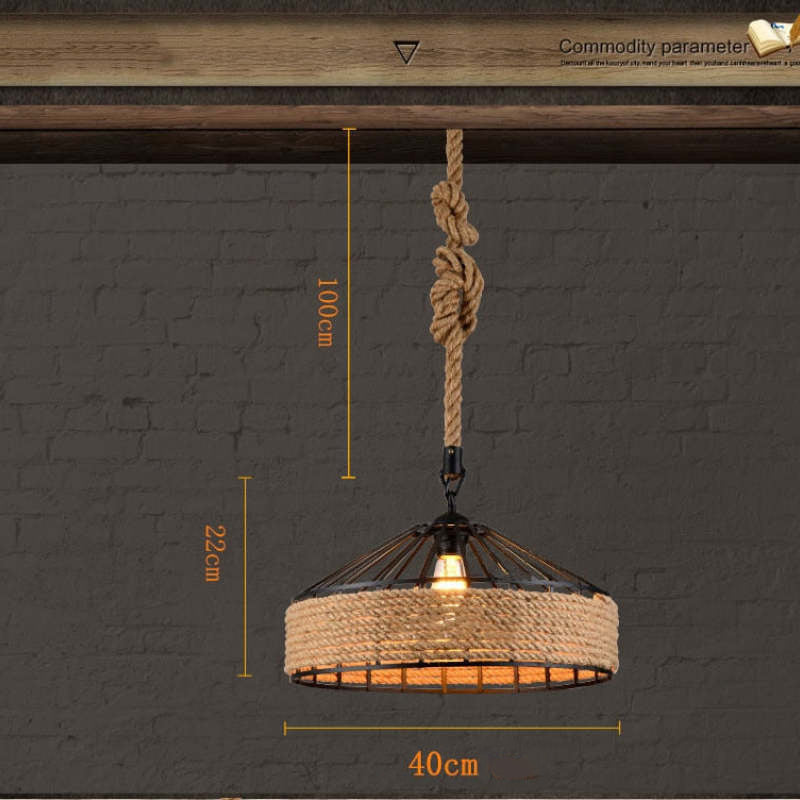 Timeless Industrial Rope Pendant Light In Black
