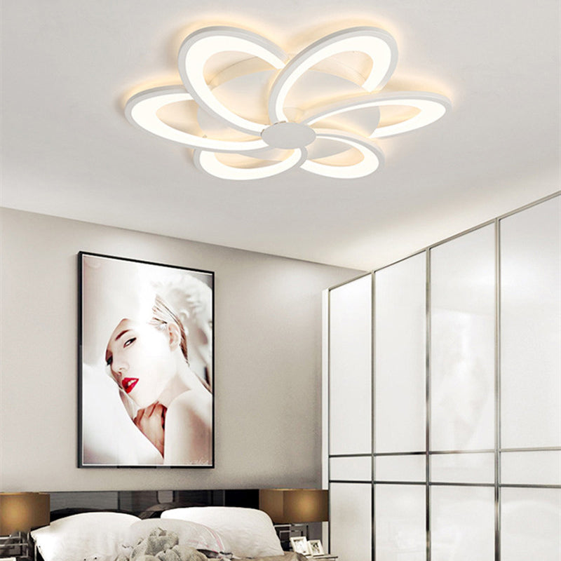White Flower Shape Ceiling Light Dual Styles