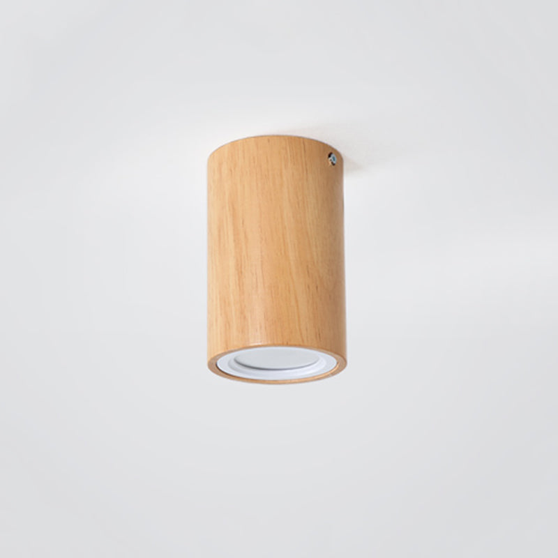 Waterproof Cylindrical Wooden Ceiling Light For Corridors And Balconies