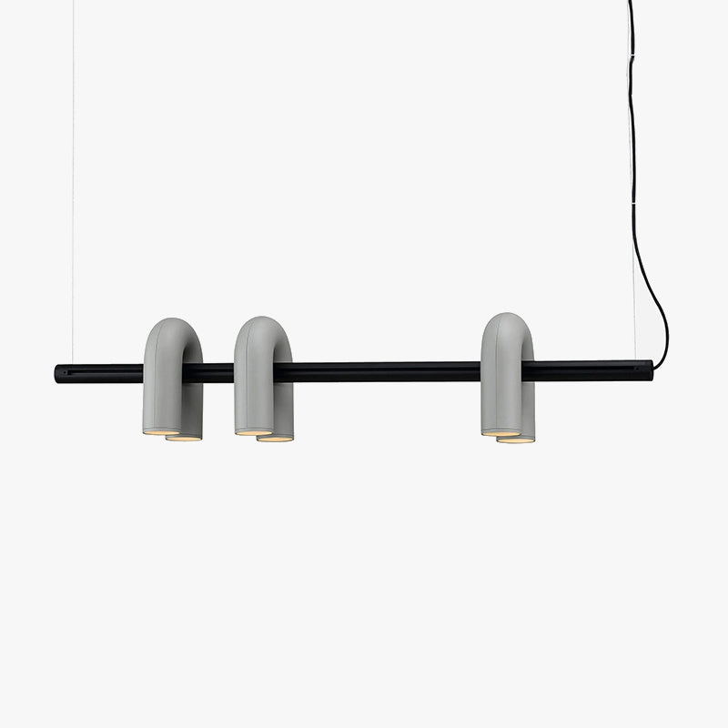 Elegant Linear Pendant Light With 3 U Shaped Lights