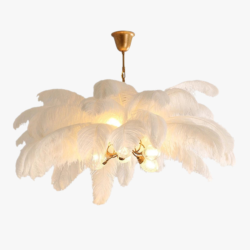 Nordic Brass Feather Pendant Light for Warm Ambience