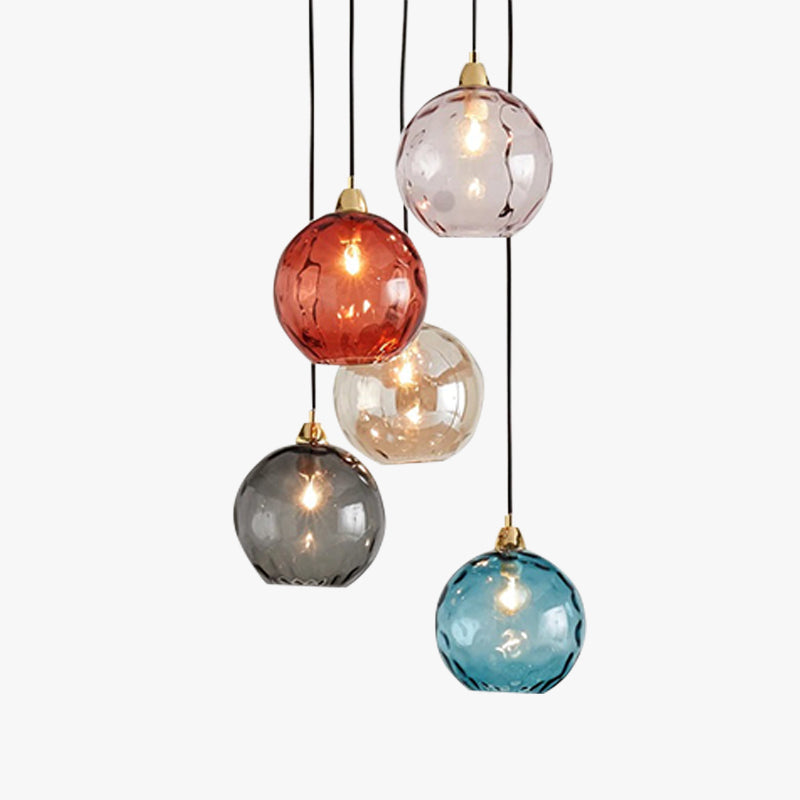 Glass Pendant Light With Water Ripple Effect