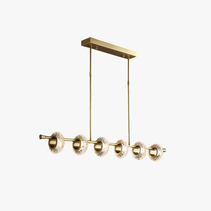 Gold Brass Pendant Lamp With Elegant Crackle Glass Shade