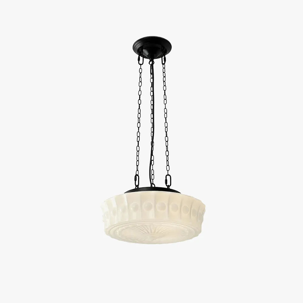 Vintage French Country Dome Pendant Light Warm Glow