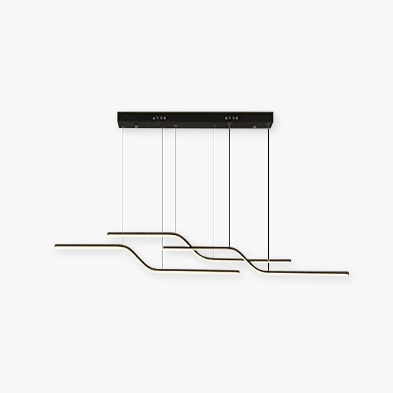 Minimalist Three-Light Geometric Metal Pendant For Dining Room