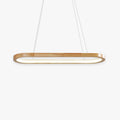 Oval Wood Pendant Light With Dimmable Color Temperature