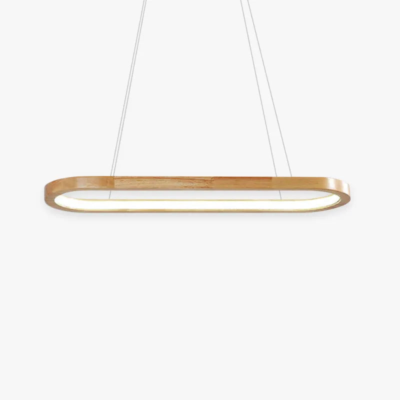 Oval Wood Pendant Light With Dimmable Color Temperature