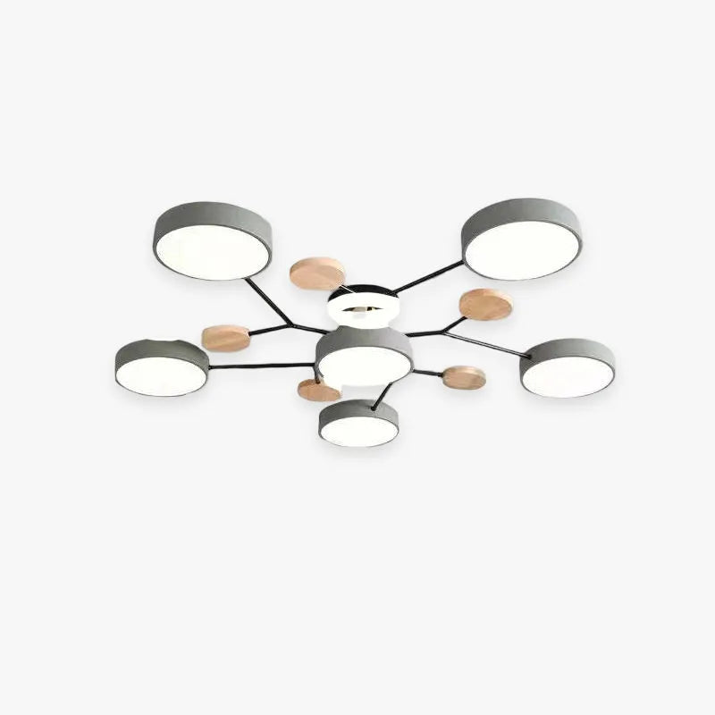 Round Wooden Ceiling Light For Living Room And Dining Area