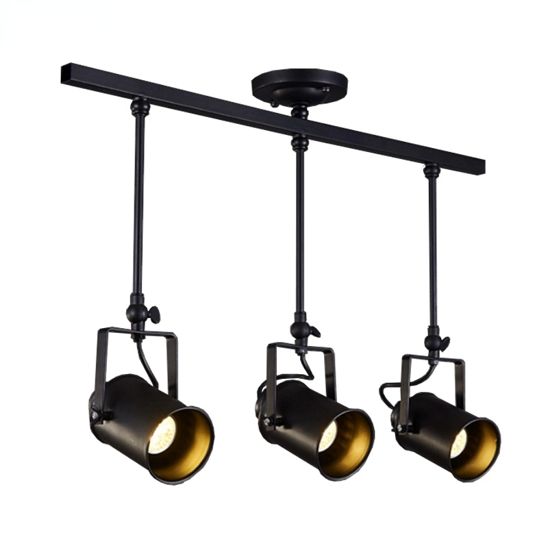 Elegant Black Adjustable Semi Flush Ceiling Light