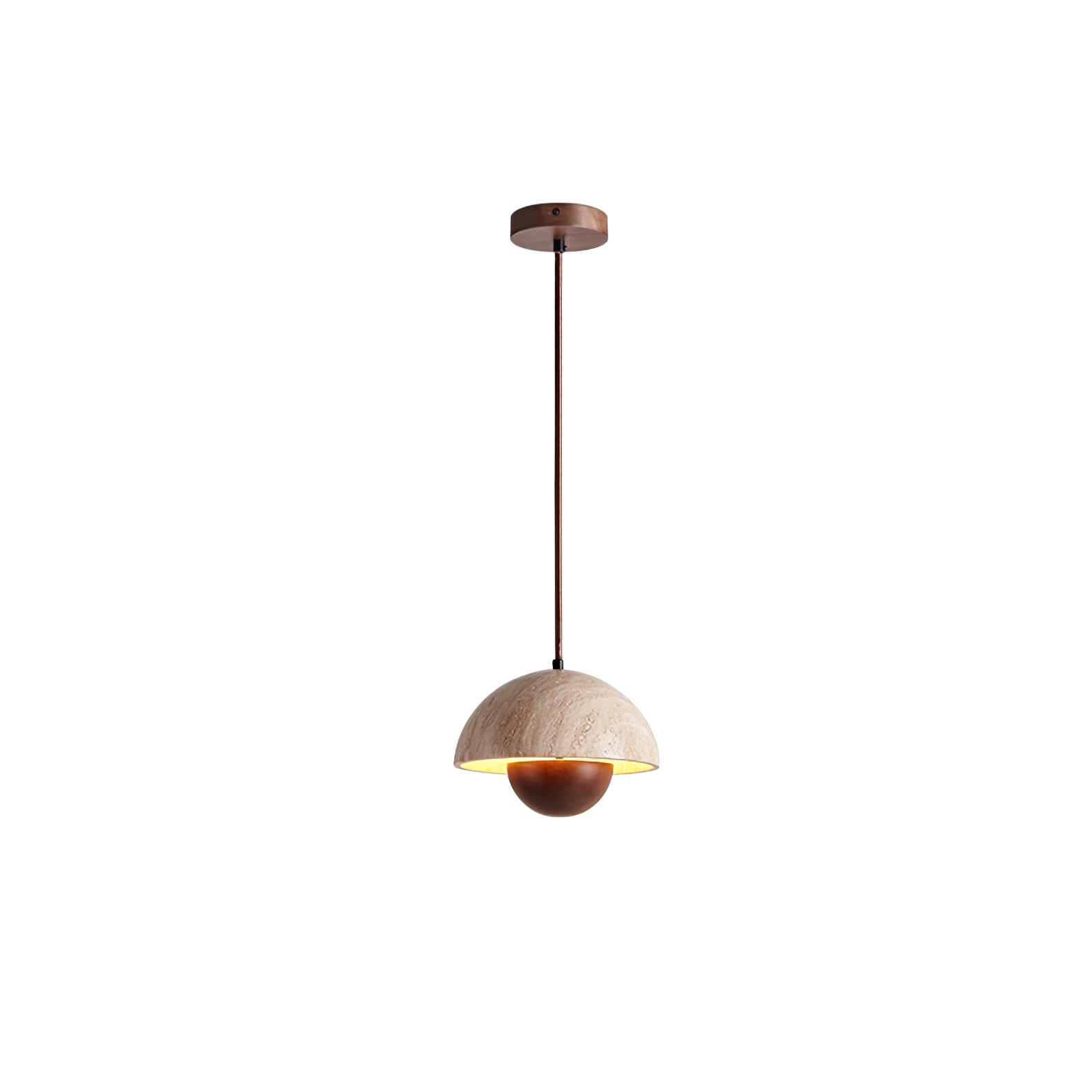 Natural Yellow Travertine Pendant Light For Warm Ambience