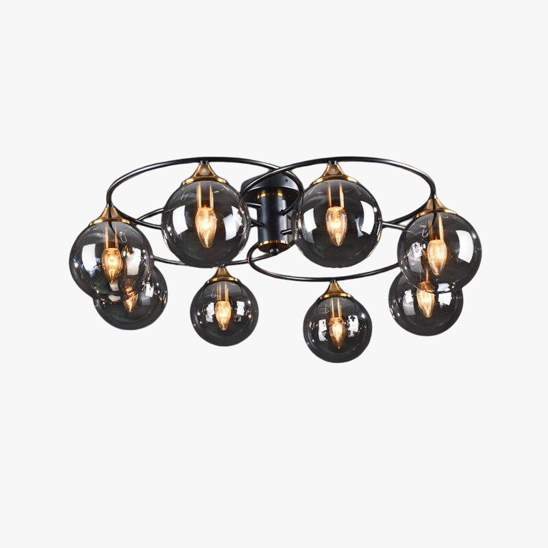 Nordic Bubble Glass Flush Mount Ceiling Light Grey Amber
