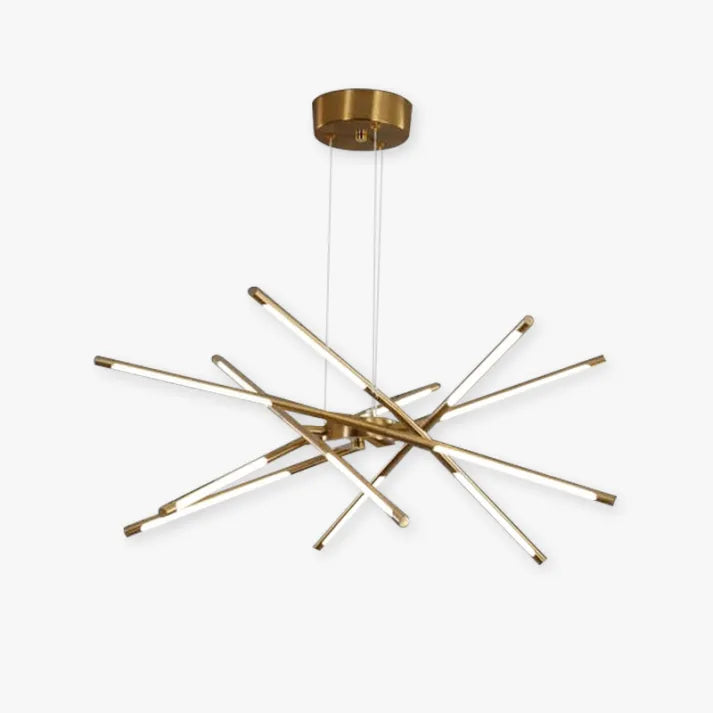 Black Gold Pendant Light With Architectural Bar Design