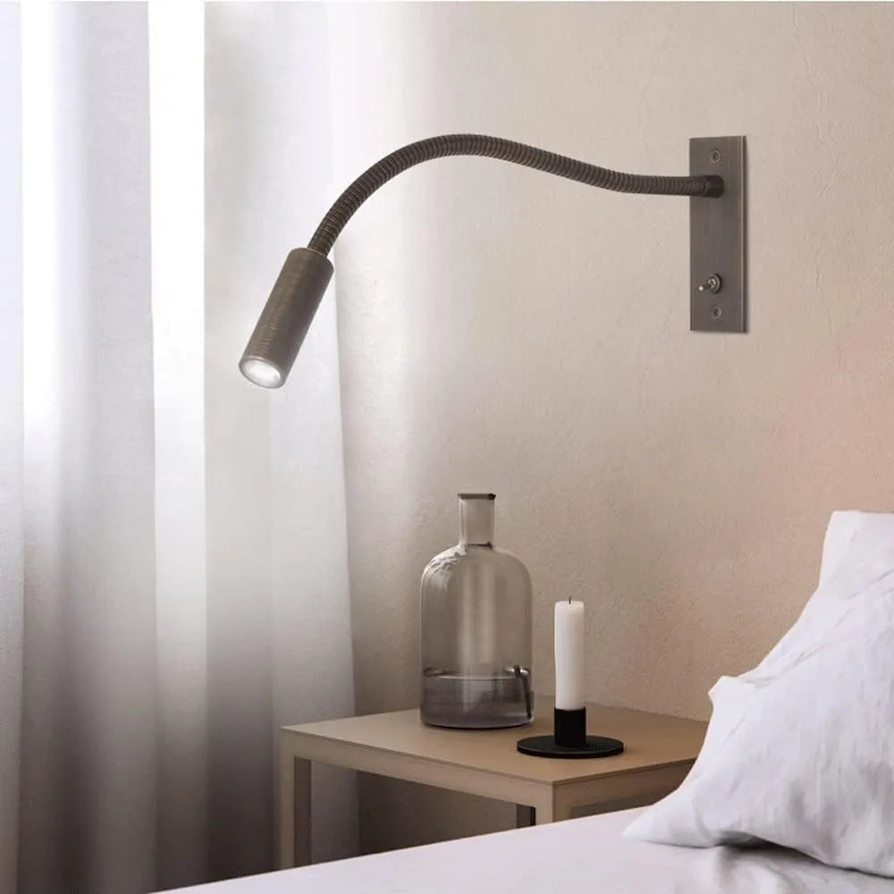 Minimalist Reading Wall Lamp With Adjustable LED Spotlight
