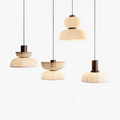 Vintage Fabric And Metal Pendant Light With Double Bowl
