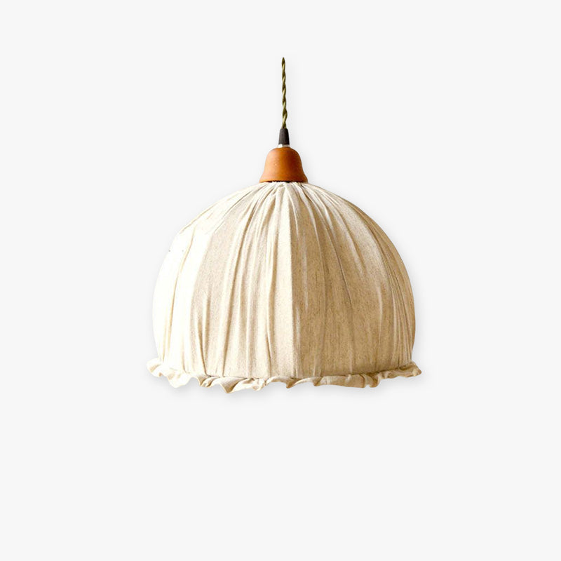 Vintage Beige Fabric Pendant Light For Warm Ambience