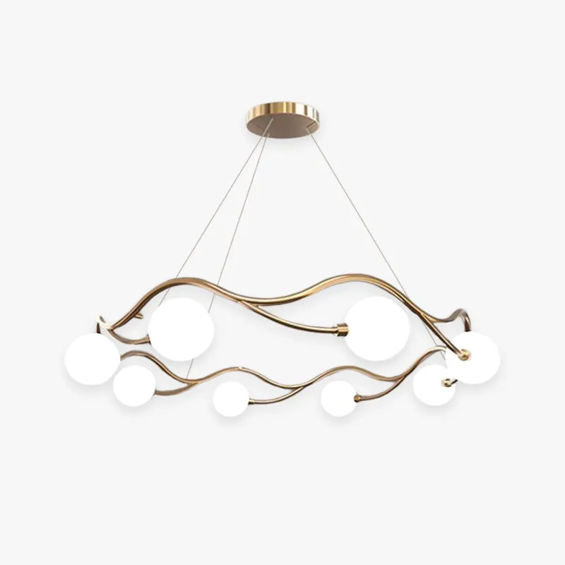 White Gold Wave Pendant Light For Ambient Glow