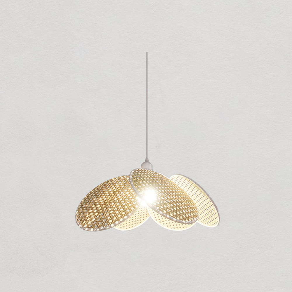 Wabi Sabi Rattan Pendant Light With Willow Weave