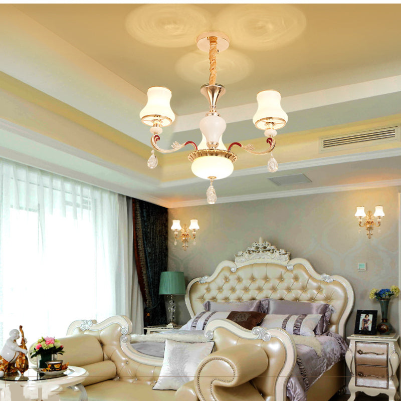 Vintage Style Pendant Light in Metal and Glass