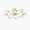 Elegant Metal And Glass Flush Mount Ceiling Light Grey Green
