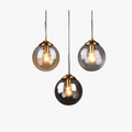 Art Glass Bubble Pendant Light Smoke Amber Elegant Ambience