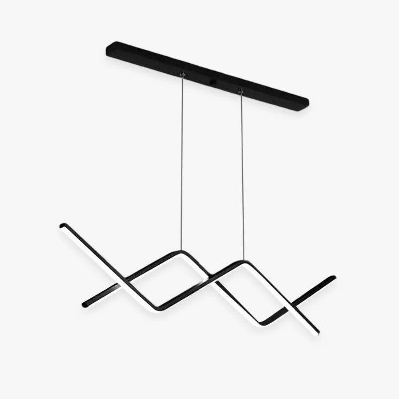 Linear Curve Pendant Light With Elegant Black Gold Finish