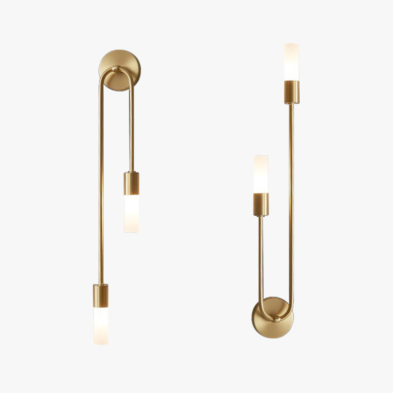 Modern Gold Bedside Wall Sconce Pair With LED