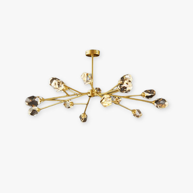 Golden Crystal Chandelier For Living Room Elegance