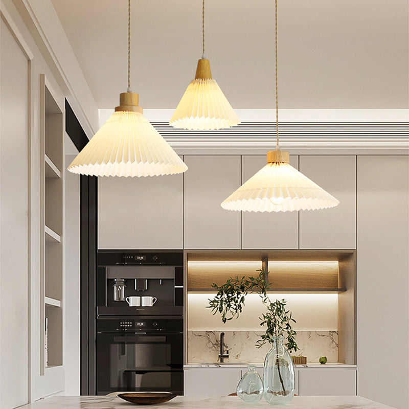 Umbrella Shape Wood Pendant Light Ambient Glow