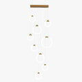 Golden Ring Staircase Pendant Light With Modern Metal Finish