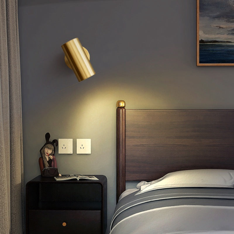 Nordic Metal Wall Lamp Cylindrical Spotlight LED Gold And Black