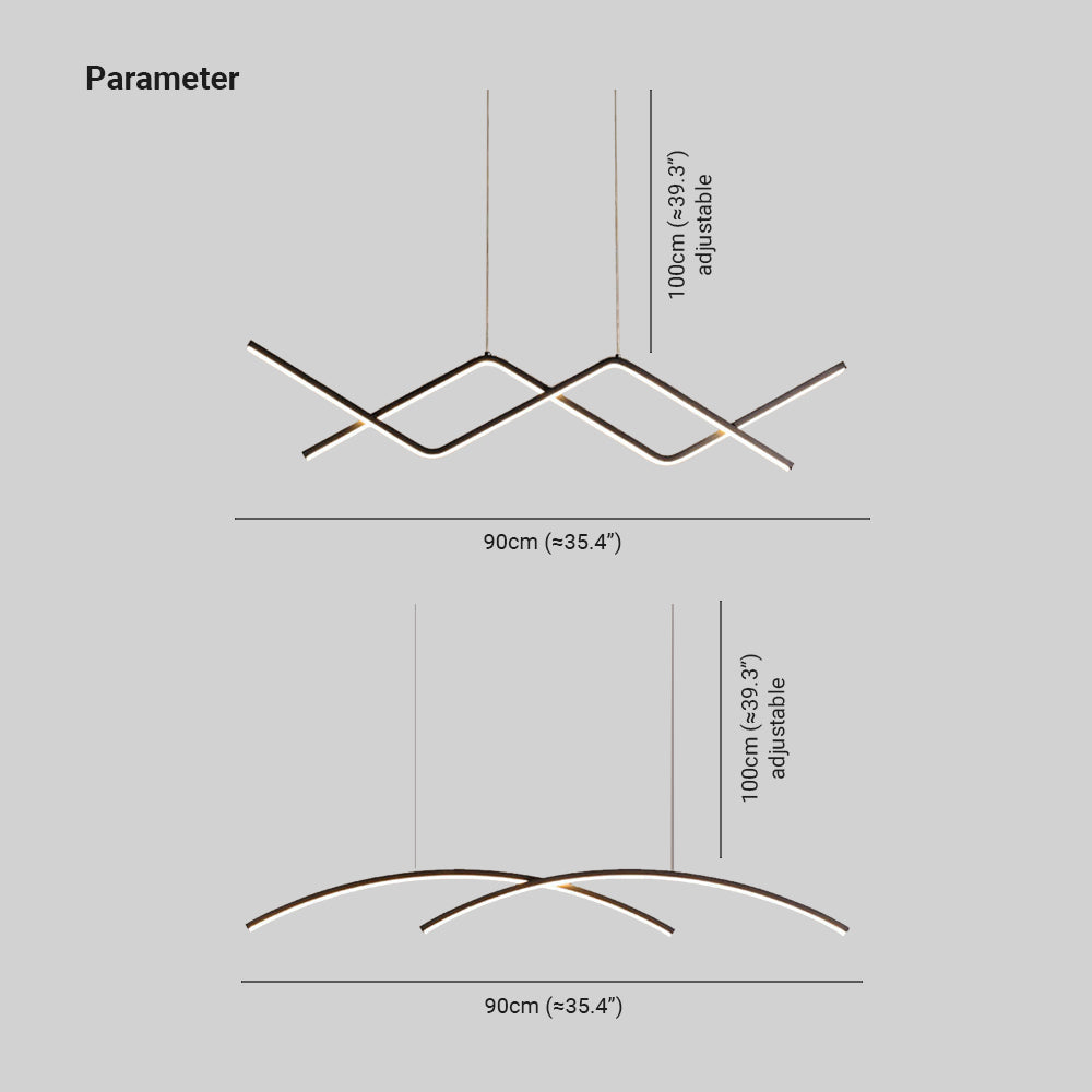 Linear Curve Pendant Light With Elegant Black Gold Finish