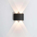 Rectangular Outdoor Wall Light Metal Black And White Waterwave Finish