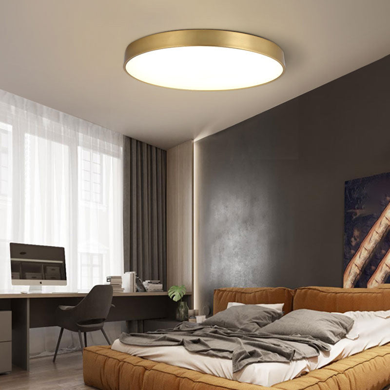 Nordic Inspired Gold Round LED Ceiling Light