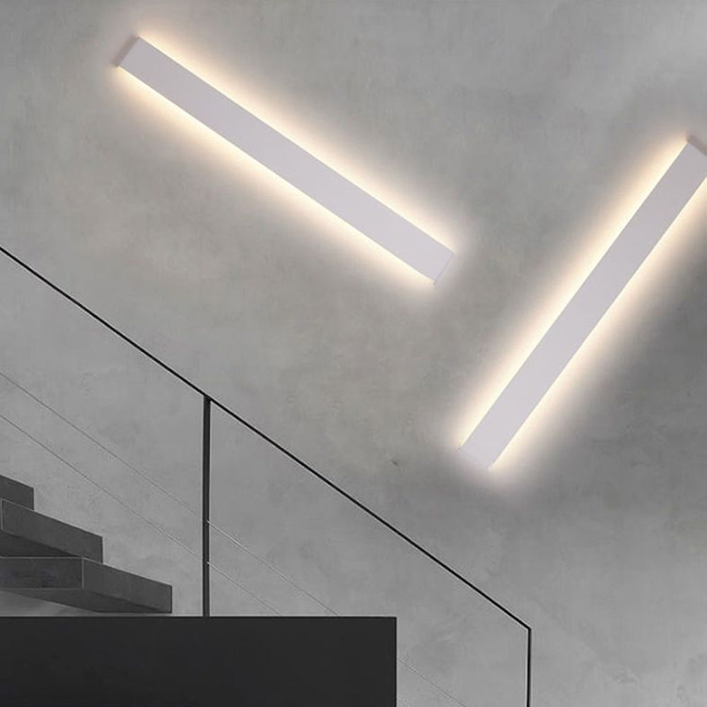 Minimalist Rectangular Wall Lamp In Black White Or Gold